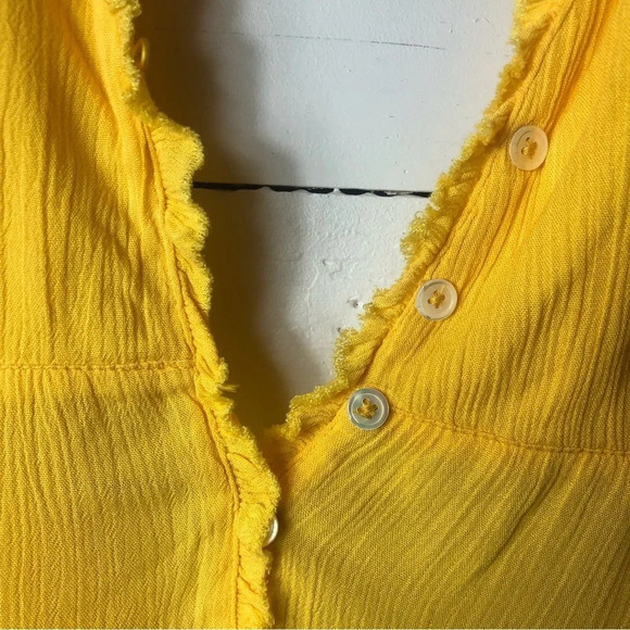 Urban Outfitters Lenna Open-Back Babydoll Top in Yellow Size Small - Picture 9 of 12